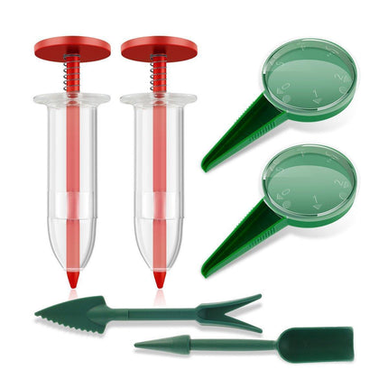 6PCS Garden Seeder Set Mini Seed Planting Tools Manual Seeder for Gardening - Yellow Green.