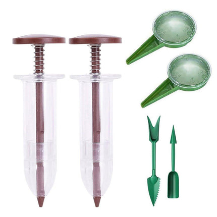 6PCS Garden Seeder Set Mini Seed Planting Tools Manual Seeder for Gardening - Yellow Green.