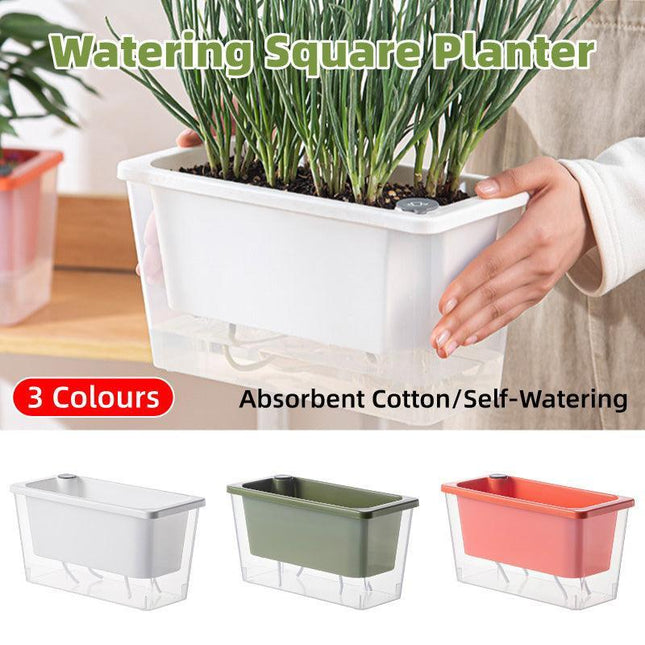 Balcony Vegetable Pot Planter Lazy Self Priming Flower Pot for Indoor Gardening - Pink.