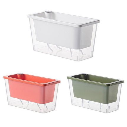 Balcony Vegetable Pot Planter Lazy Self Priming Flower Pot for Indoor Gardening - White.