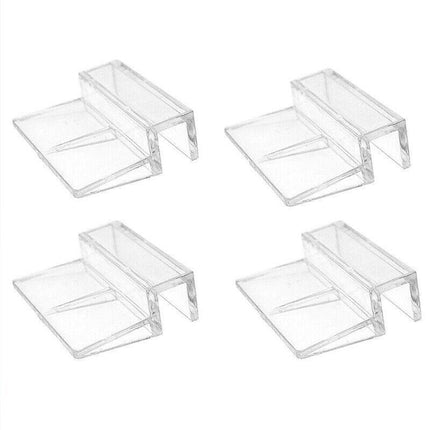 4Pcs Aquarium Fish Tank Glass Cover Support Holder Acrylic Clip Bracket 6/8/10/12mm - 10mm.