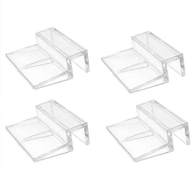 4Pcs Aquarium Fish Tank Glass Cover Support Holder Acrylic Clip Bracket 6/8/10/12mm - 10mm.