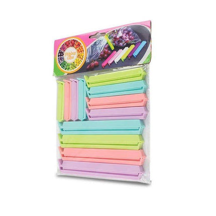 Plastic Sealing Bag Clip Sealer Clamp Kitchen Storage Food Snack Chips Seal Tool - 12PCS.