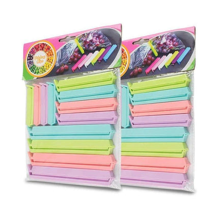 Plastic Sealing Bag Clip Sealer Clamp Kitchen Storage Food Snack Chips Seal Tool - 12PCS.