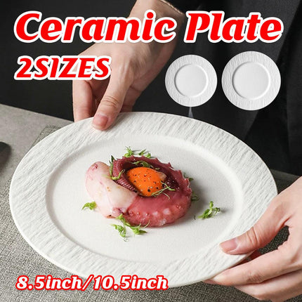 Ceramic Steak Vegetable Dessert Salad Plate Home Dinner Plate Kitchen Dining - 10.5inch.