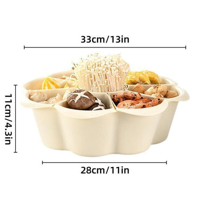 Multifunctional Hot Pot Platter 9 Grid Serving Dish Vegetable Snack Plate Tray.