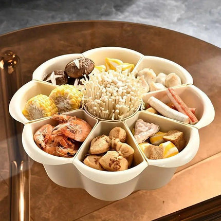 Multifunctional Hot Pot Platter 9 Grid Serving Dish Vegetable Snack Plate Tray.