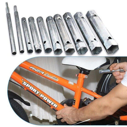 10PCS Spark Plug Wrench Set Hex Socket Spanner Tools for Bike Car and Home Use.