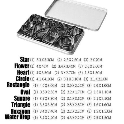 30X Polymer Clay Cutter Stainless Steel Geometry Pottery Tool Cutting Mould Diy.
