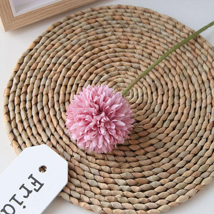 12pcs Artificial Dandelion Fake Flower Simulation Arrangement Desktop Decoration - Pink.