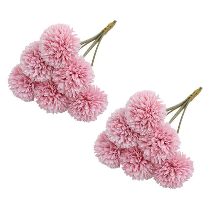 12pcs Artificial Dandelion Fake Flower Simulation Arrangement Desktop Decoration - White.