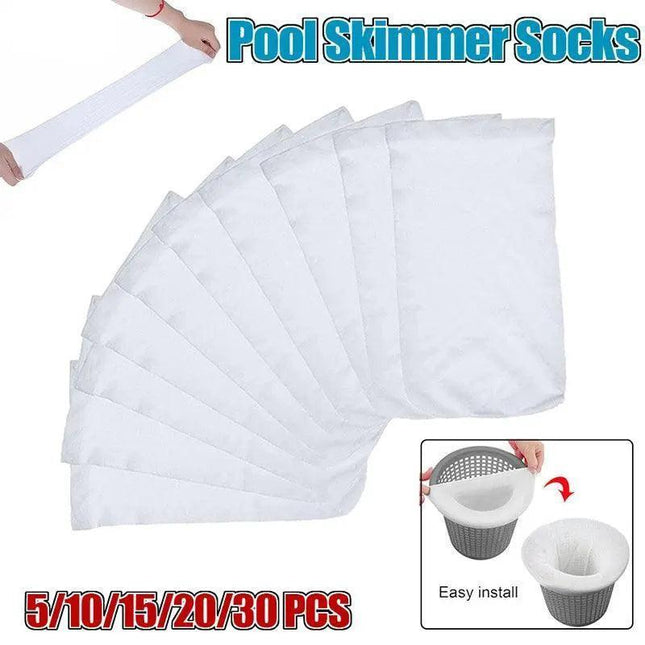 Pool Skimmer Socks for Filter Basket Debris Net Bags 5 to 30 Pieces - 5PCS.