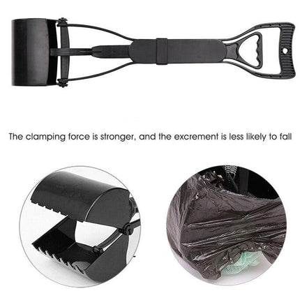Long Handle Pet Pooper Scooper with Clamping Jaw for Dog Waste Pickup Outdoor Use.