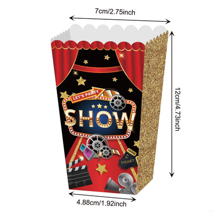 24 PCS Movie Night Snack Trays Popcorn Food Drink Holder Cinema Party Supplies - 24pcs-BM006.