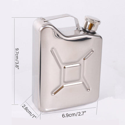 146ml Portable Outdoor Camping Oil Can Thick Stainless Steel Fuel Bottle Flask.