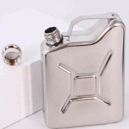 146ml Portable Outdoor Camping Oil Can Thick Stainless Steel Fuel Bottle Flask.