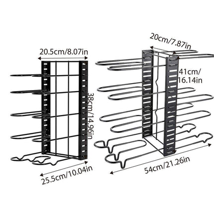 Multi-Layer Vertical Pot Lid Storage Rack Folding Kitchen Countertop Organizer - 5th-Floor.