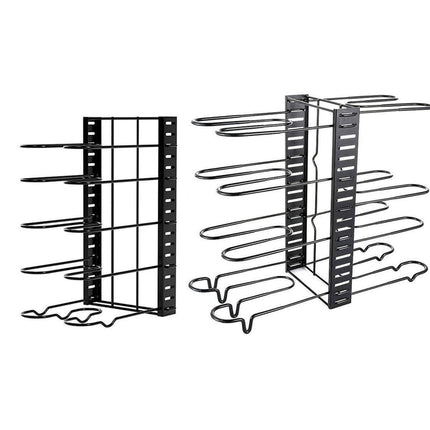 Multi-Layer Vertical Pot Lid Storage Rack Folding Kitchen Countertop Organizer - 8th-Floor.