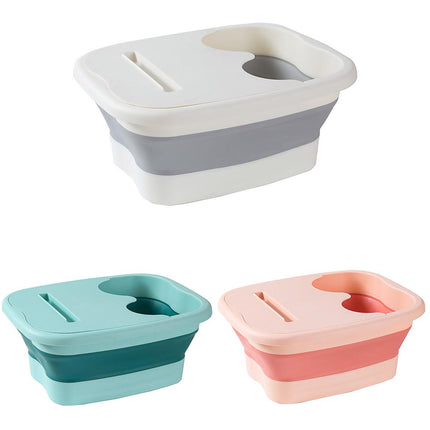 Foldable Foot Tub Portable Large Capacity Foot Basin for Home Bathroom Spa and Travel - Pink.