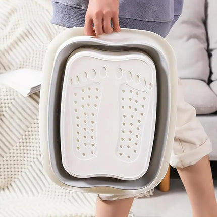 Foldable Foot Tub Portable Large Capacity Foot Basin for Home Bathroom Spa and Travel - Pink.