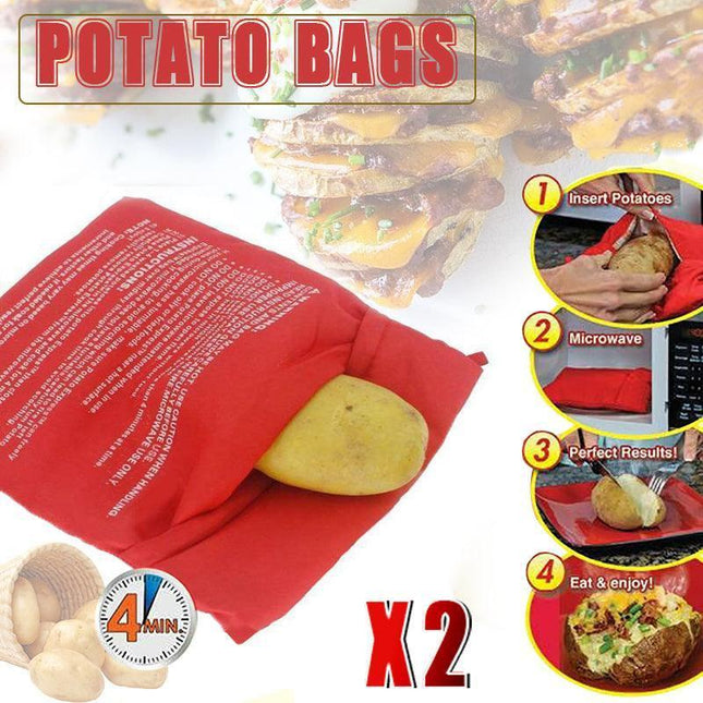 2X Microwave Baked Potato Corn Cooking Bag Reusable Washable Corn Cooker Express.