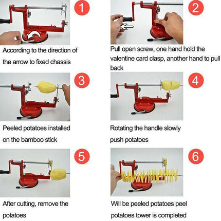 Manual Spiral Potato Slicer Twister Cutter Machine for Tornado Chips and Vegetables.