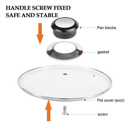 2PCS Cookware Lid Knob Handle Set for Pot Pan Saucepan Replacement.