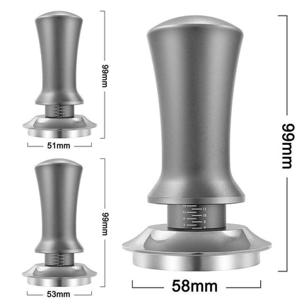 Adjustable Coffee Tamper with Scale Constant Pressure Espresso Powder Press Tool - Silver-58mm.