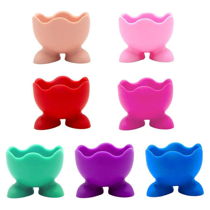 7PCS Breakfast Serving Cups Holders Set Boiled Egg Kitchen Silicone Egg Cup.