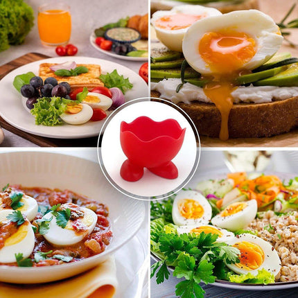 7PCS Breakfast Serving Cups Holders Set Boiled Egg Kitchen Silicone Egg Cup.