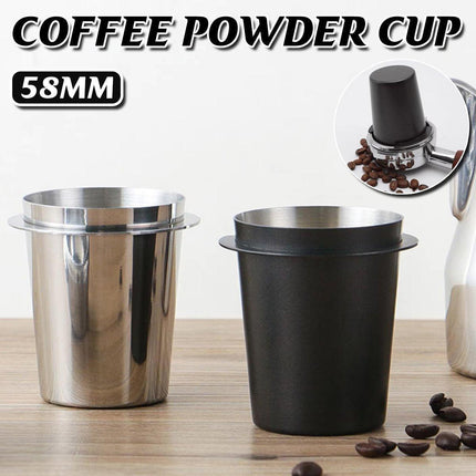 58mm Stainless Steel Coffee Catchers Coffee Maker Handle Accessories Durable Use - Black.