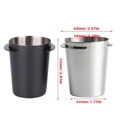 58mm Stainless Steel Coffee Catchers Coffee Maker Handle Accessories Durable Use - Black.