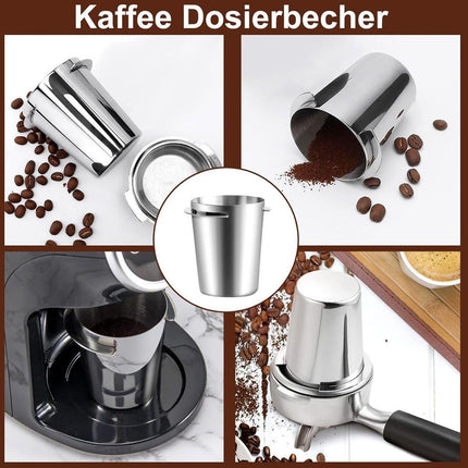 58mm Stainless Steel Coffee Catchers Coffee Maker Handle Accessories Durable Use - Black.