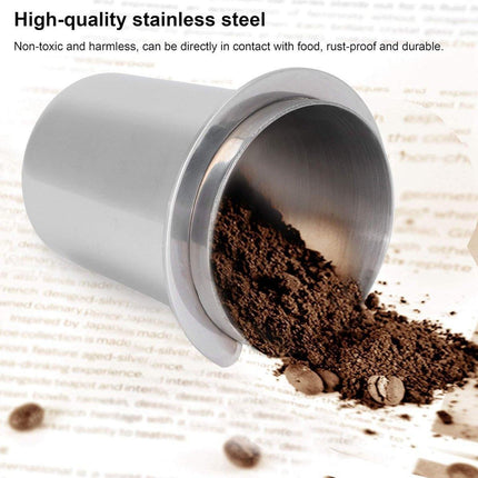 58mm Stainless Steel Coffee Catchers Coffee Maker Handle Accessories Durable Use - Black.