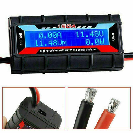 150A Digital LCD Amp Watt Meter Power Analyser Solar Caravan.