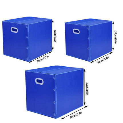Large Capacity Waterproof Plastic Storage Box Foldable Moving Organizer Durable - 70x50x50cm.