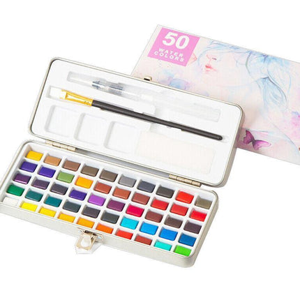 12-90 Watercolour Paint Set With Brush Painting Water Colour Kits - 50 Colours.