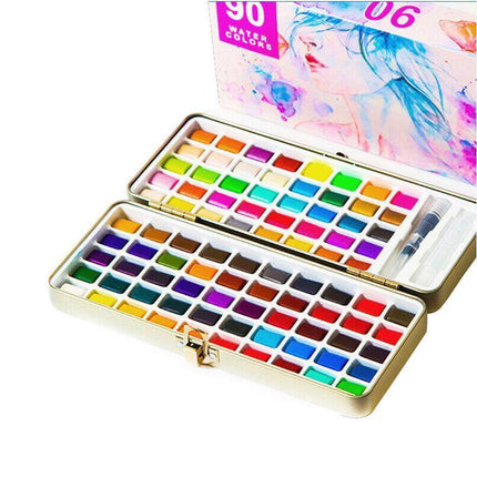 12-90 Watercolour Paint Set With Brush Painting Water Colour Kits - 50 Colours.