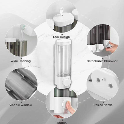 Wall Mounted Soap Dispenser Manual Press Shower Gel Bottle for Hand Sanitizer.