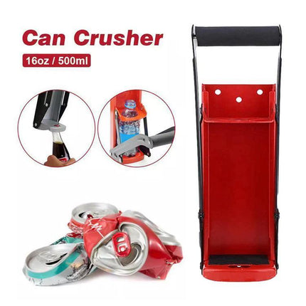 Can Crusher 12/16oz Beer Smasher Aluminium Recycling Wall Mount Bottle Opener - White.