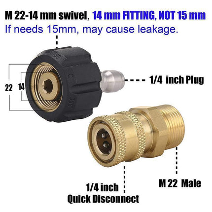 Pressure Washer Adapter 1/4inch Quick Connect Kit M22-14 Adapter.