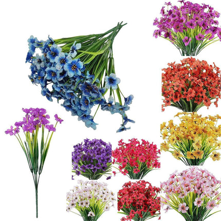 12pcs Artificial Flowers Set for Home Decor Wedding Party Fake Floral Decor - Purple.