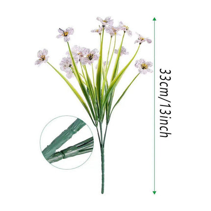12pcs Artificial Flowers Set for Home Decor Wedding Party Fake Floral Decor - Purple.