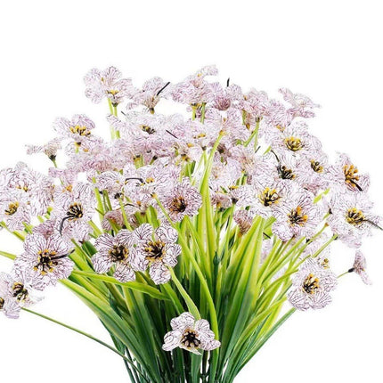 12pcs Artificial Flowers Set for Home Decor Wedding Party Fake Floral Decor - Purple.