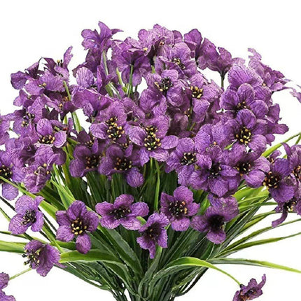 12pcs Artificial Flowers Set for Home Decor Wedding Party Fake Floral Decor - Purple.