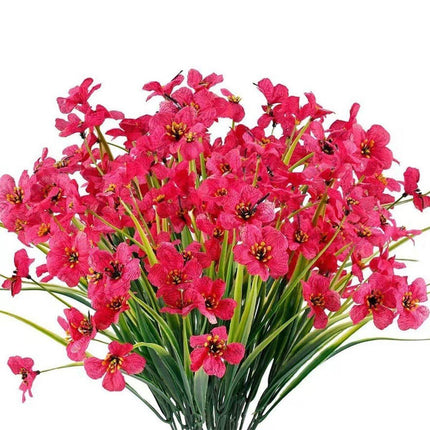12pcs Artificial Flowers Set for Home Decor Wedding Party Fake Floral Decor - Purple.