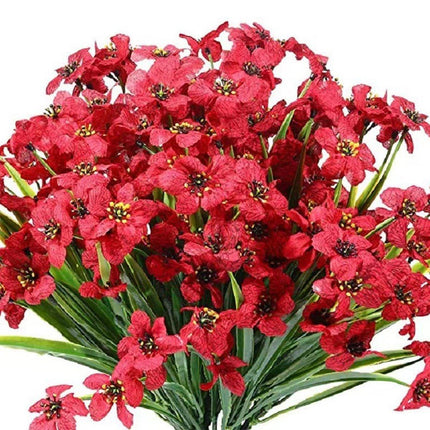 12pcs Artificial Flowers Set for Home Decor Wedding Party Fake Floral Decor - Purple.