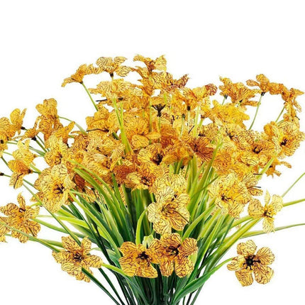 12pcs Artificial Flowers Set for Home Decor Wedding Party Fake Floral Decor - Purple.