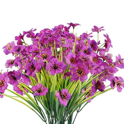12pcs Artificial Flowers Set for Home Decor Wedding Party Fake Floral Decor - Purple.