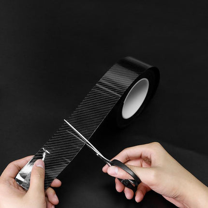 3PCS 3m Carbon Fiber Car Sticker Door Sill Anti-Scratch Tape DIY Protection Film.